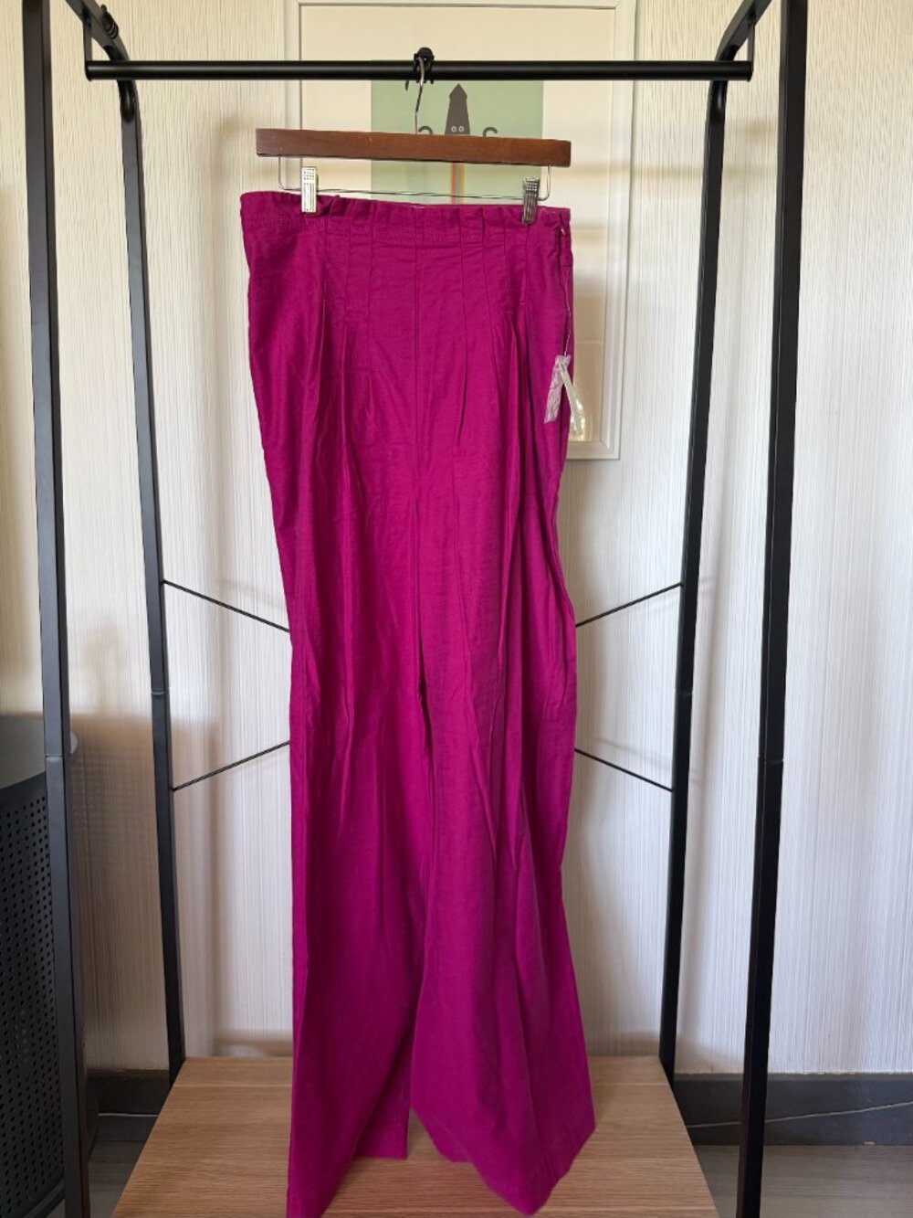Anthropologie Maeve Pink Curved Poplin Pull-On Pants Size 10 Tall - Picture 3 of 5